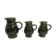 Lot 3 old pitcher SARREGUEMINES FRANCE ceramic green kitchen Vintage