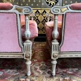Paire de fauteuils - bergères de style Louis XVI