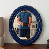 Antique oval mirror in wood and stucco, early 20th century, 51*43 cm