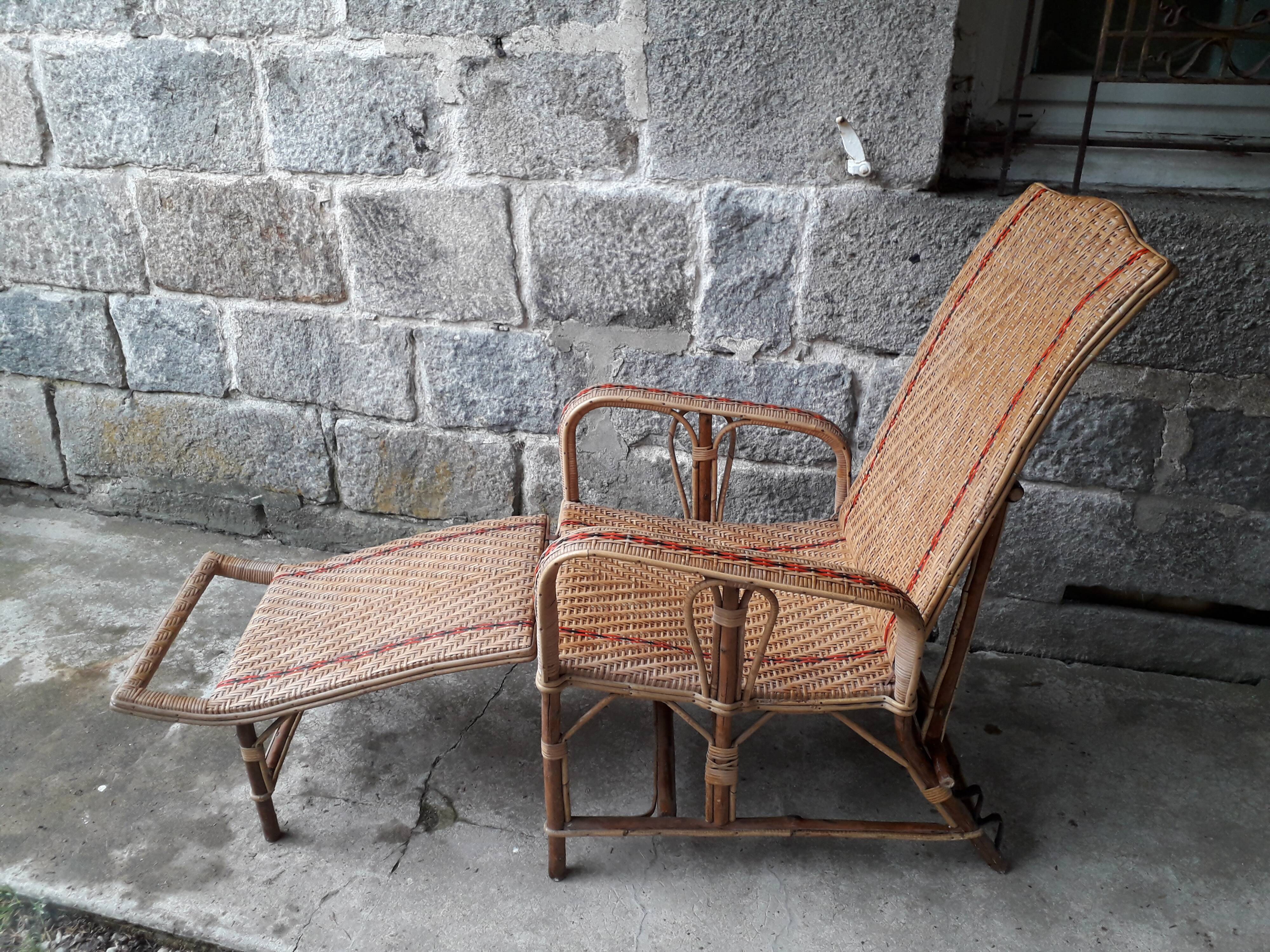 Rattan long chair