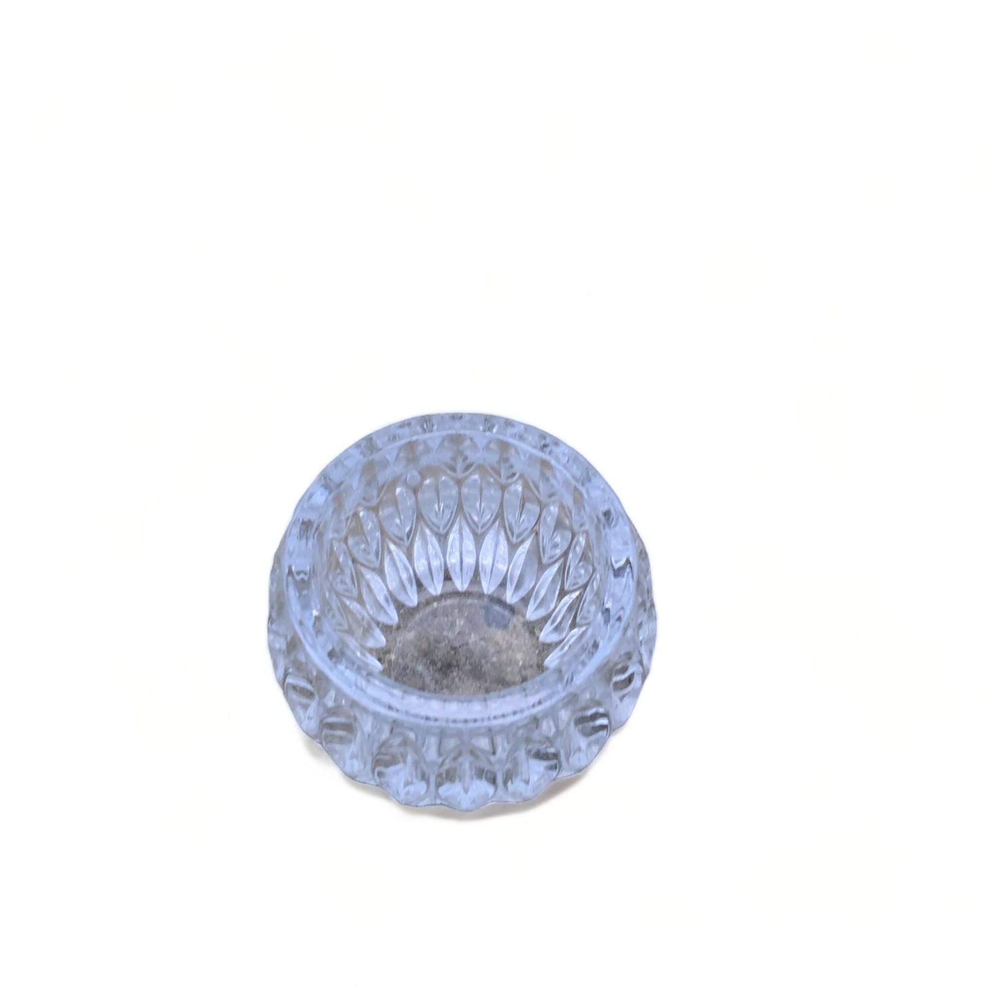 Chic and transparent decorative glass candle. Old vintage for candle or candle holder