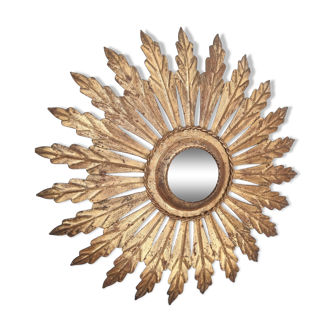 Sun mirror wall lamp