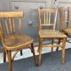Lot 6 mismatched bistro chairs curved wood