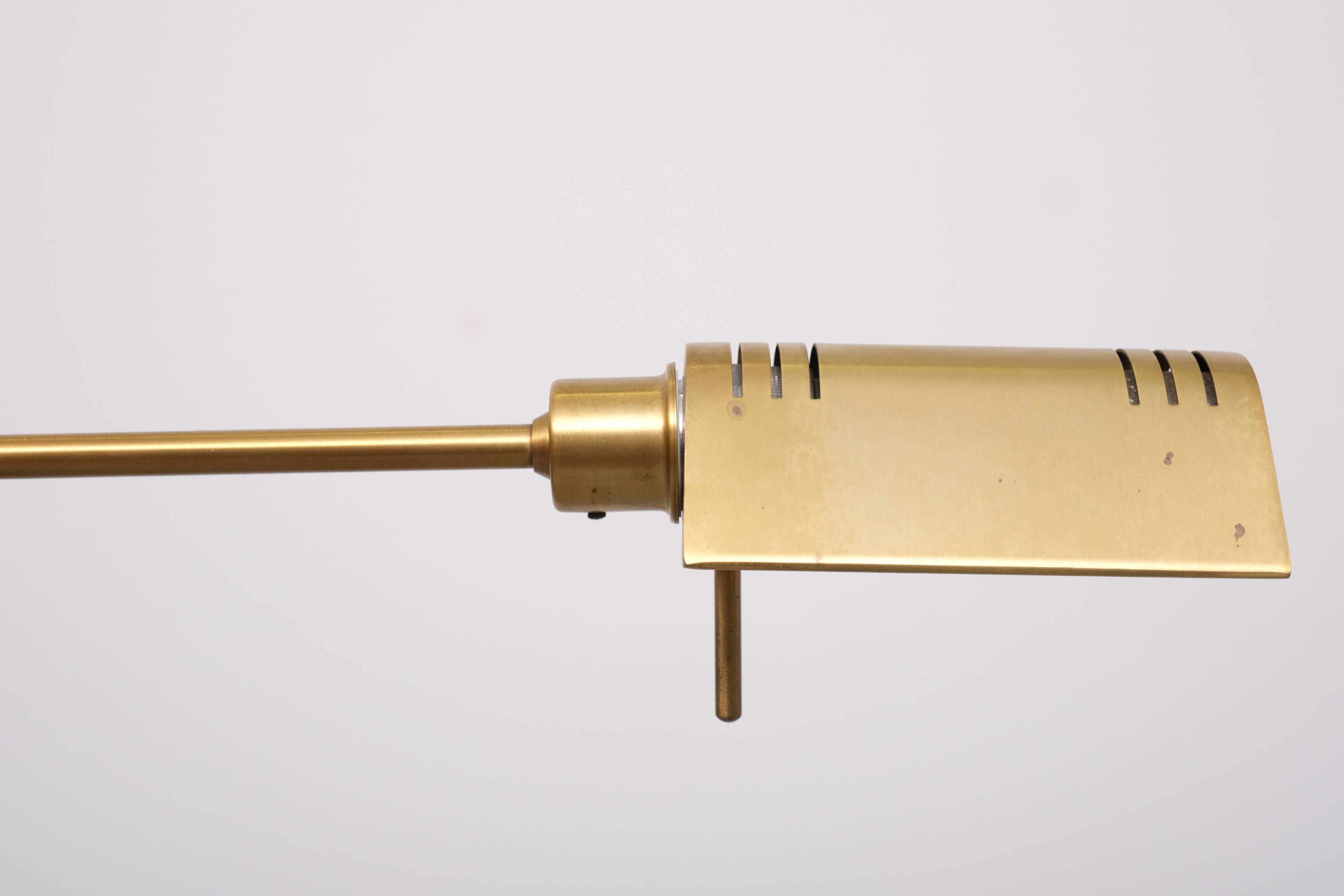 Holtkoetter Swing Arm Brass Floor lamp 1980s Germany