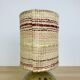 Pyrite stoneware ball lamp with vintage wool lampshade