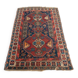 Tapis tribal caucasien antique - Tissé à la main