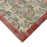 Turkish Hand-Knotted Decorative 1970s Beige Carpet 208 cm x 301 cm