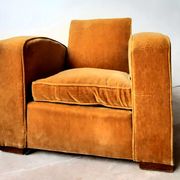 Art Deco arm in mustard coloured velvet 1930/1940