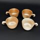 4 cups in glazed stoneware with graphic handles