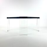 Table basse eightie's verre et plexiglas