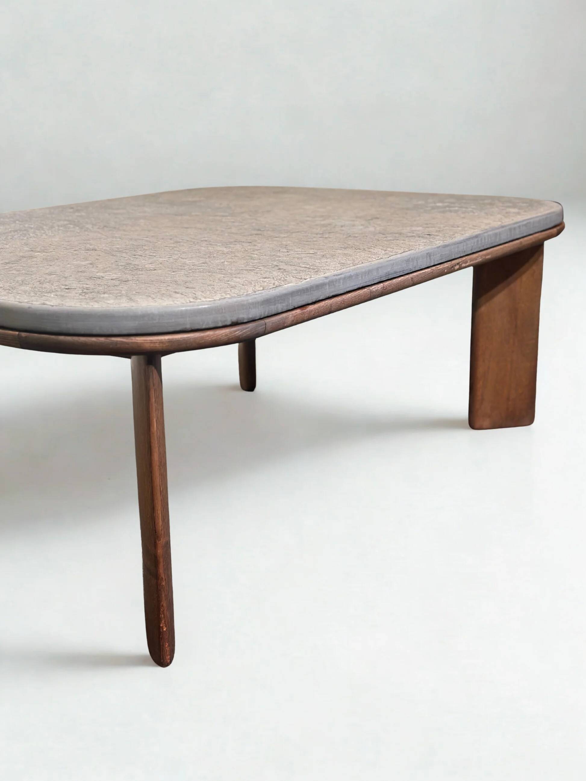 Brutalist slate coffee table