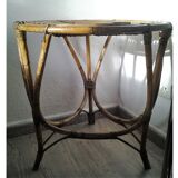 Vintage rattan tripod table