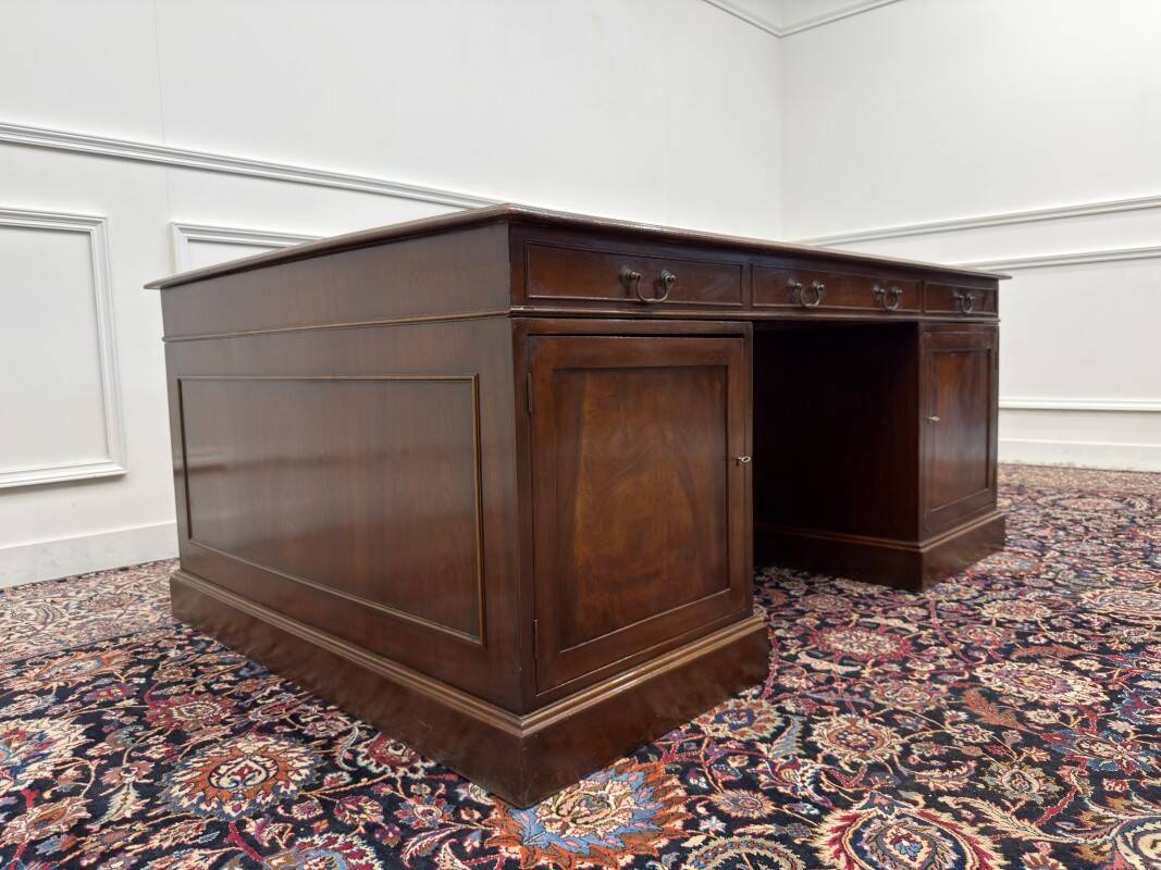 Large Antique English Desk Partnerdesk