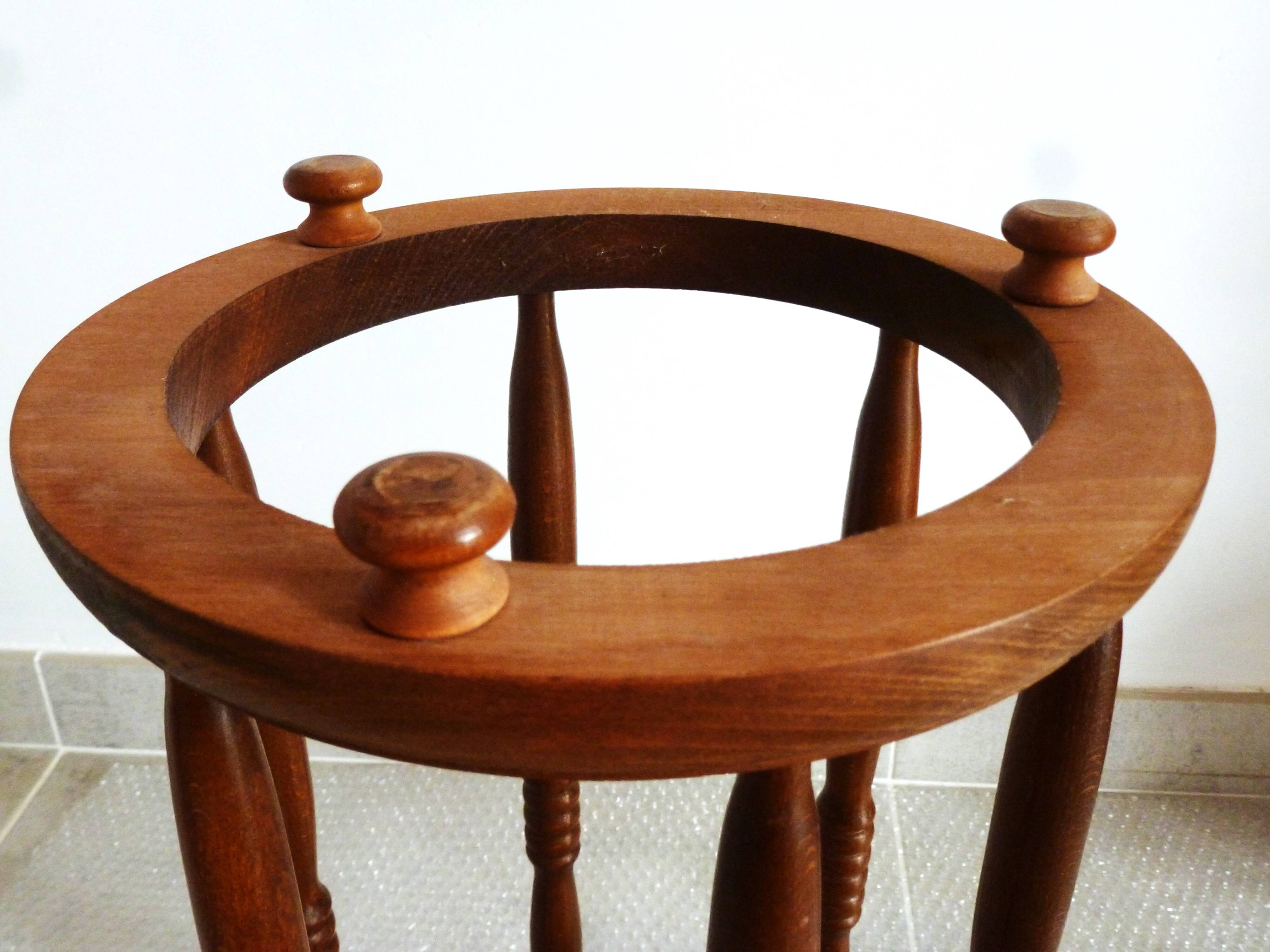 wooden umbrella stand, openwork wooden umbrella rest, wooden walking stick holder.