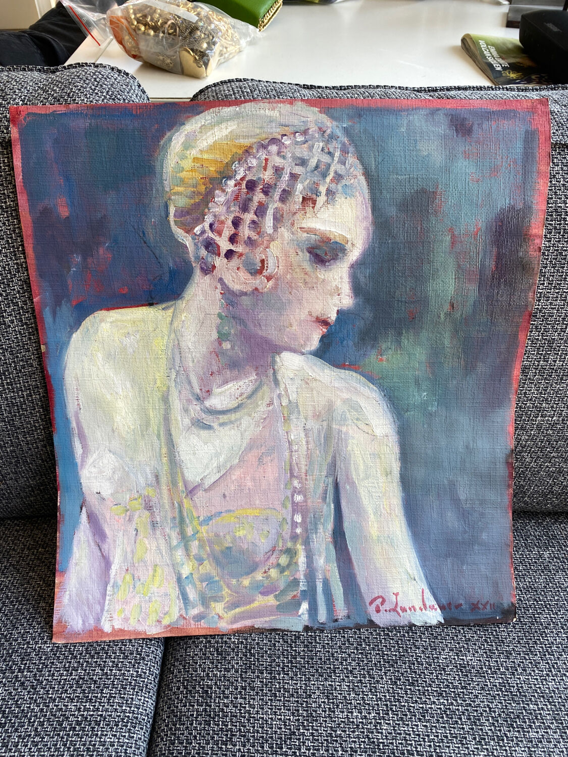 Portrait of a woman signed Patrice Landauer