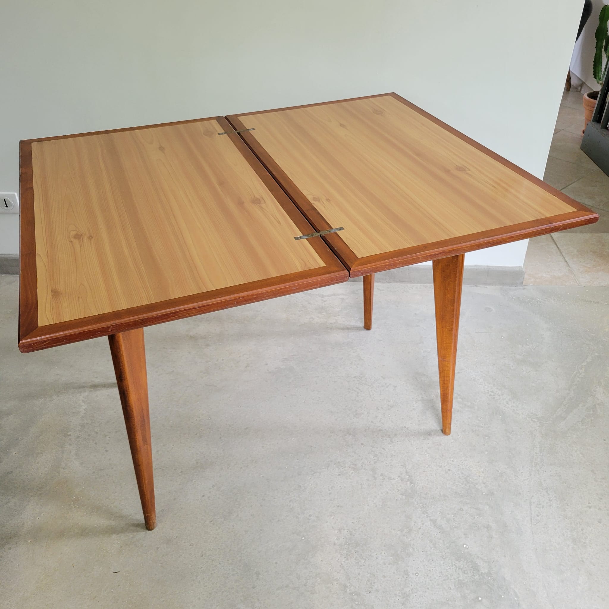 Mid-century Scandinavian compass leg coffee table