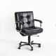 Vintage leather armchair. Swivel, on casters, multi-position. Norway, 1970s.