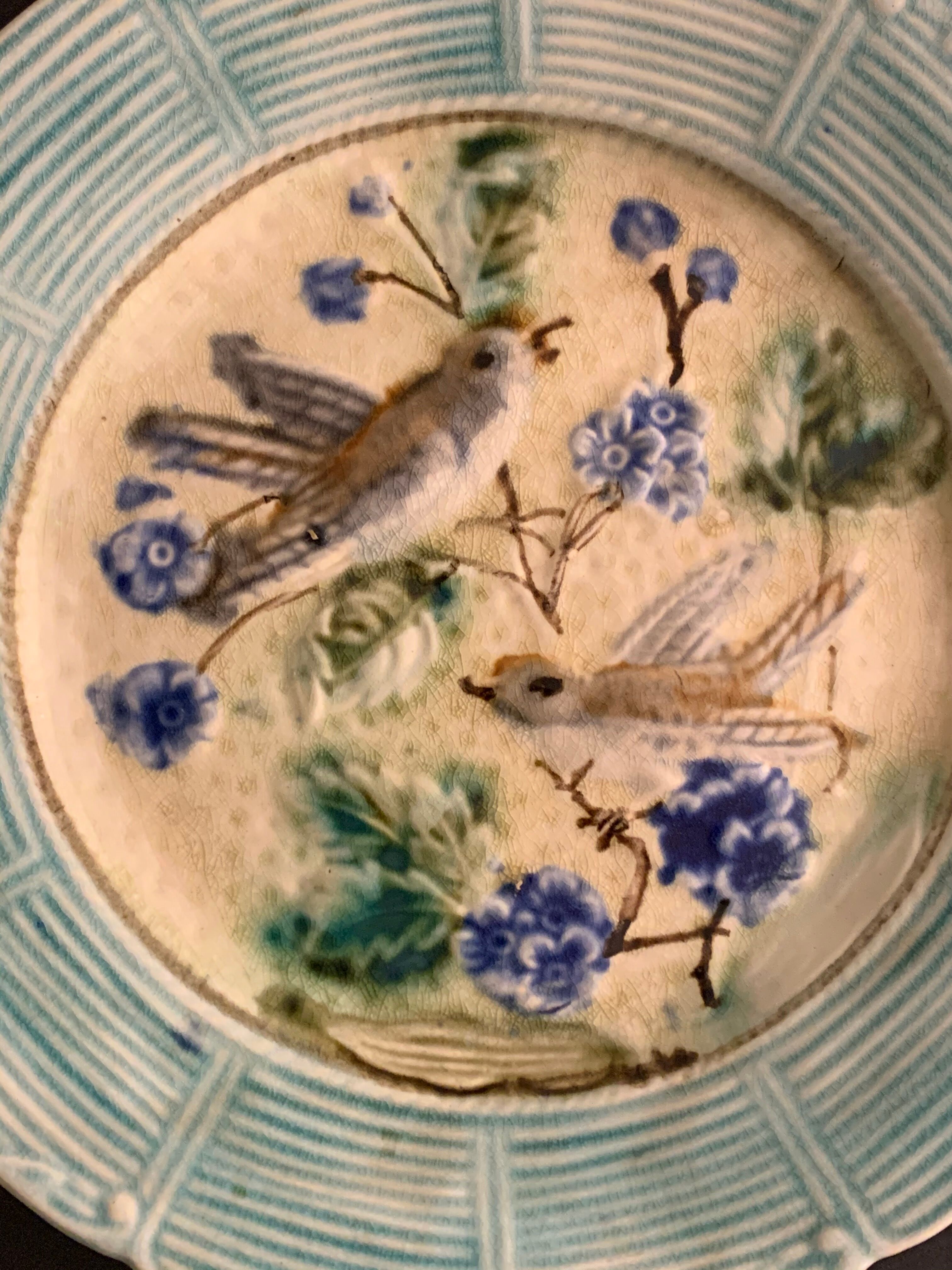 8 dessert plates in late 19th century dabbling
