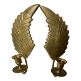 Pair of old bronze/brass wall lights