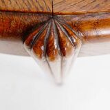 Side table / pedestal with fluted ogive legs - Oval glass top