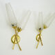 Pair of brass wall light double lights glass tubes. Year 50 60