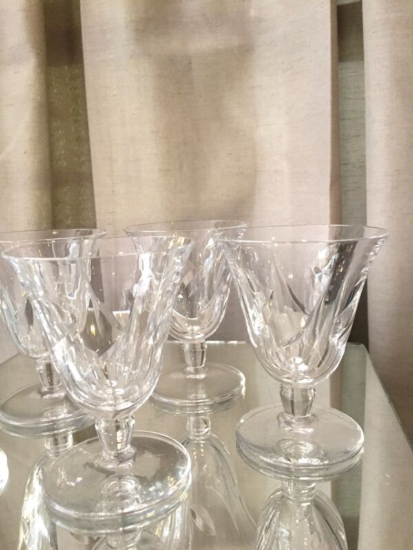 Suite de 5 verres a vin rouge modele jersey cristal de st louis