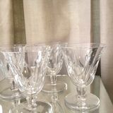 Suite of 5 glasses of red wine model jersey crystal of st louis