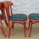 6 professional bar bistro chairs with green imitation seats in their patinas