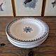 Saint Amand Primax flat plates, blue ironstone with Arabesque decoration.
