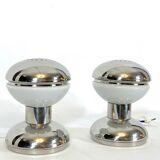 2 lampes de table en chrome et verre Goffredo Reggiani, des années 70