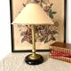 Antique living room lamp in bronze and ceramic