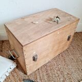 Trunk old wooden trunk with compartmentalized lockers