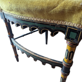 Napoleon III Neo-Gothic "Troubadour" Chair - Polychrome Decor 19th Century