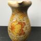 Ancien pichet tiam céramique beige décor fleurs vintage