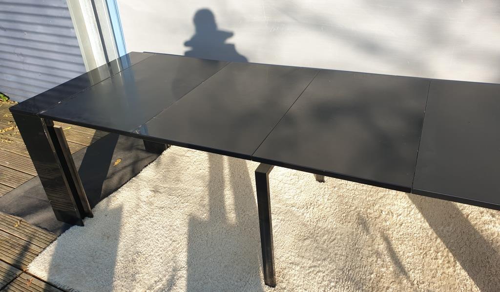Table with extendable mechanism XXL black lacquer