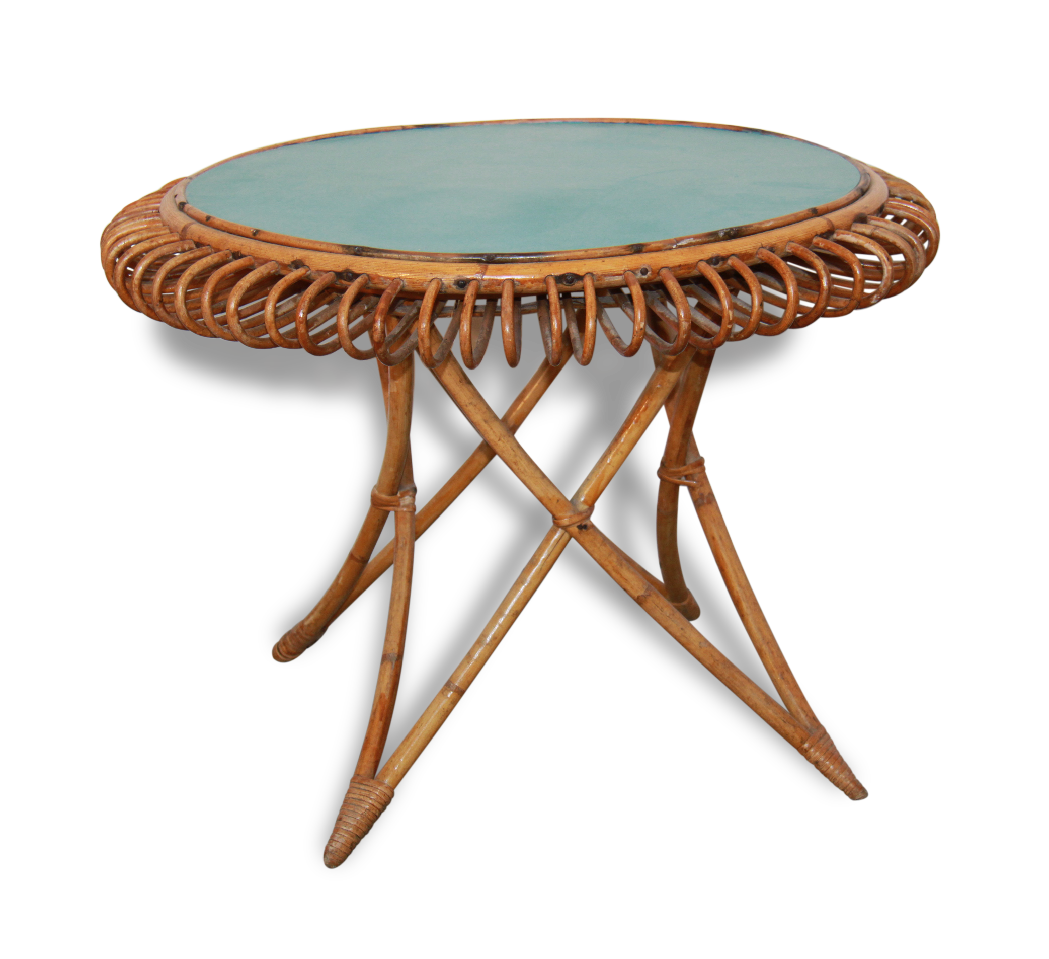 Table en rotin ronde