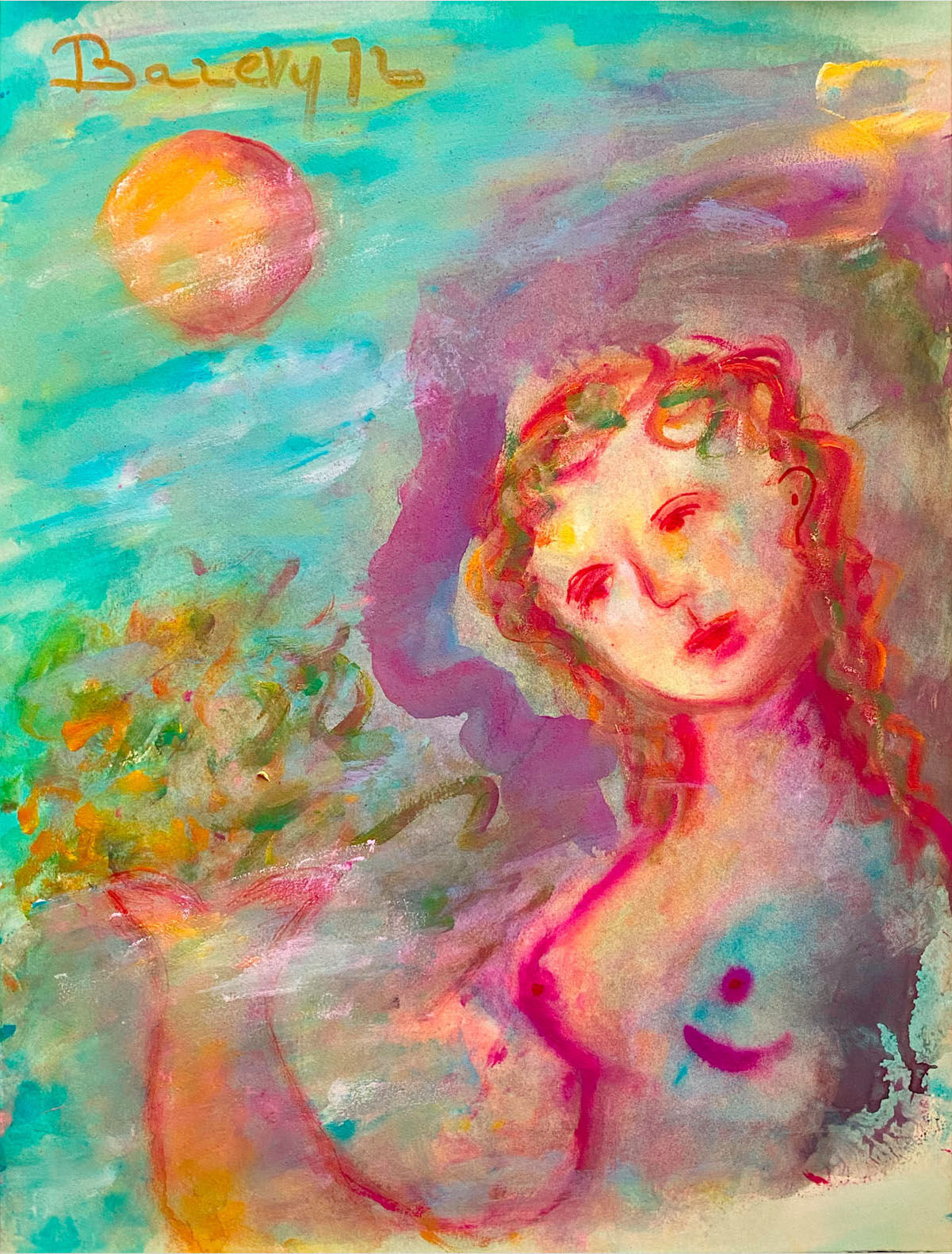 "The Little Mermaid" gouache by Henriette Barety