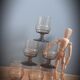 Set 6 vintage brown glasses