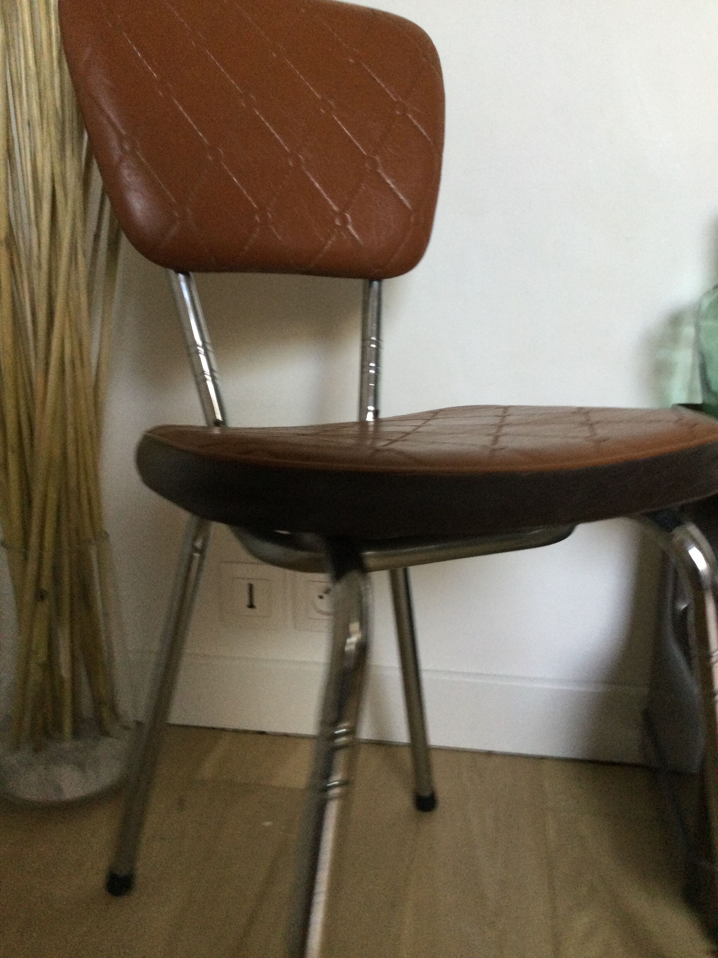 Vintage chrome and skai chairs