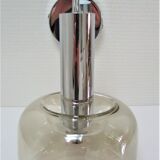 Sconce chrome and smoked glass vintage design 70s