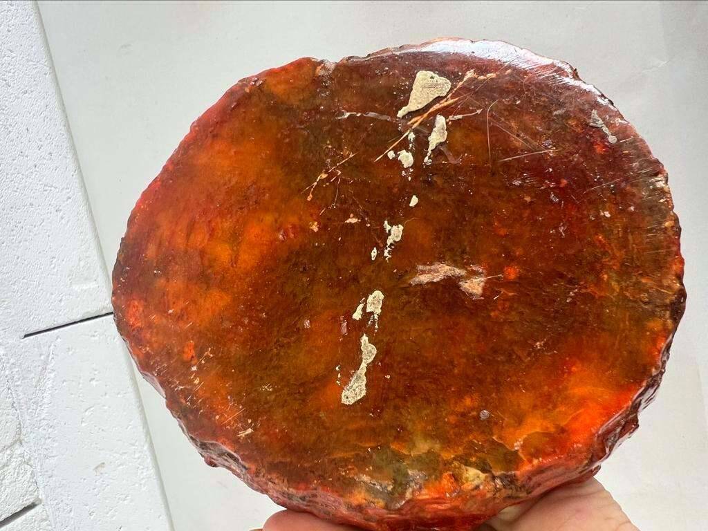 vintage orange alabaster ashtray