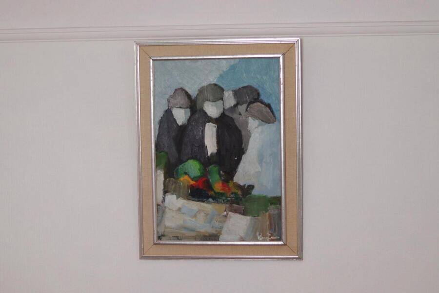 Original mid-century Swedish oil on panel – abstract by Stig Wernheden – vintage & framed – 74 × 54.5 cm (29.1" × 21.5")