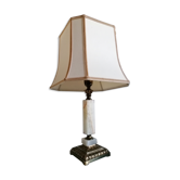 Lampe pied bronze et albâtre vintage style art déco