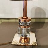 Art Deco mirror lamp, copper and glass