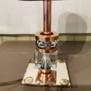 Art Deco mirror lamp, copper and glass