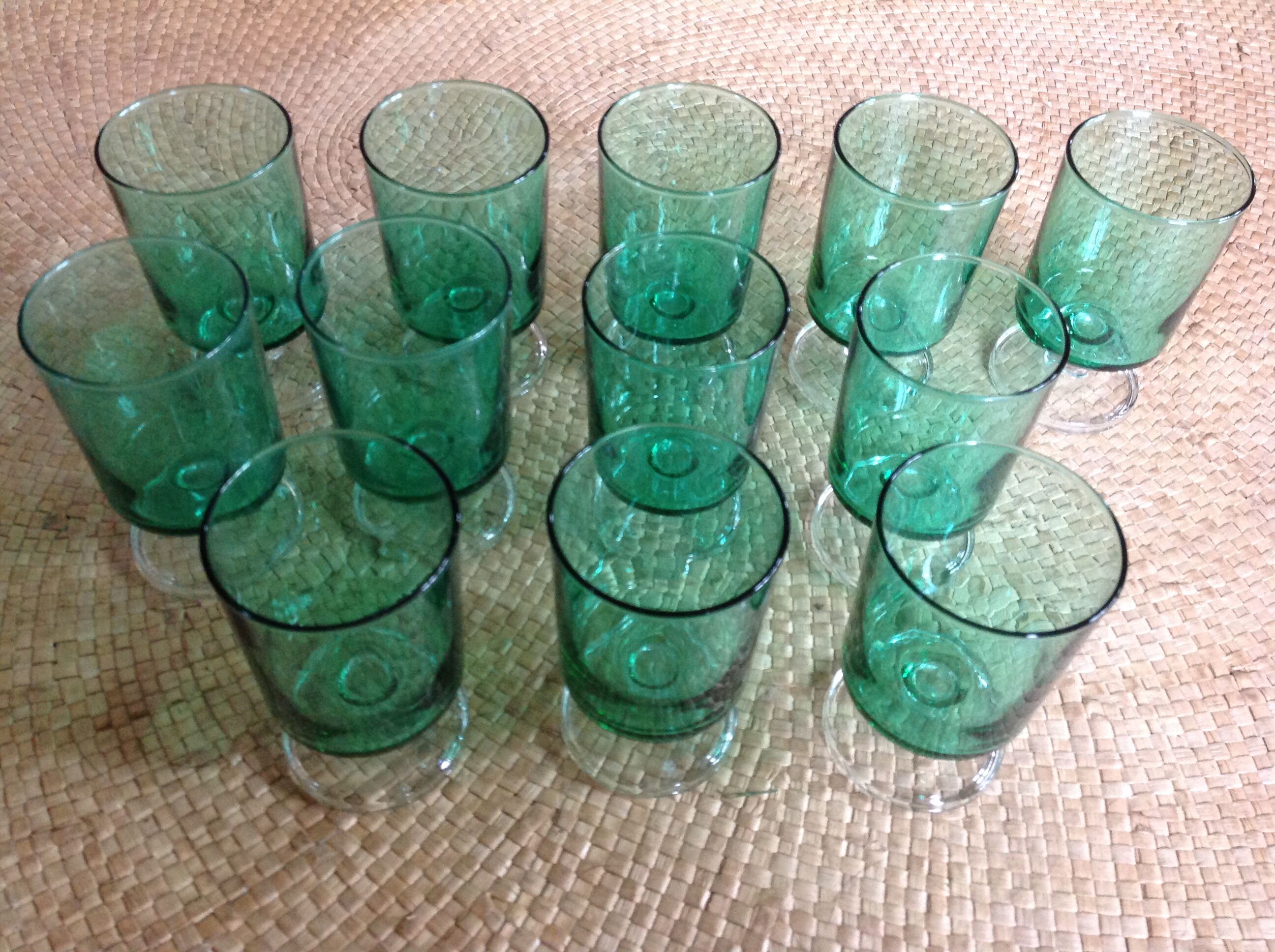 Series of 12 walking glasses