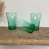 6 verres vintage verre émeraude