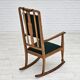 Fauteuil à bascule danois à dossier haut rembourré, laine de meuble kvadrat, années 1950-60,