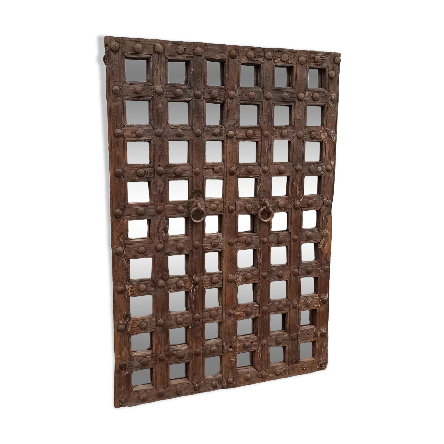 Original wooden mirror with braces