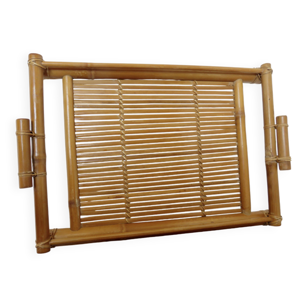 Plateau en bambou années 60 70